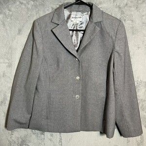Pendleton Blazer Womens Size 6 Gray 100% Wool Work Suit Sport‎ Coat Top 3 Button